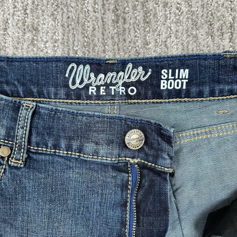 Wrangler‎ Retro Slim Boot Jeans 38x36 Cowboy Boot Western Denim Tall